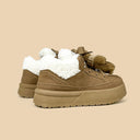 Snuggle Bear Kawaii Sherpa Brown Mid Top Shoes - Women's Bear Bobo's House 