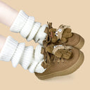 Snuggle Bear Kawaii Sherpa Brown Mid Top Shoes - Women's Bear Bobo's House 