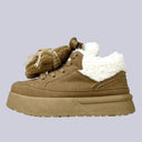 Snuggle Bear Kawaii Sherpa Brown Mid Top Shoes - Women's Bear Bobo's House 