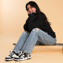 Sparkly Eyed Panda Chunky Black Shoes - Unisex Bobo's House 