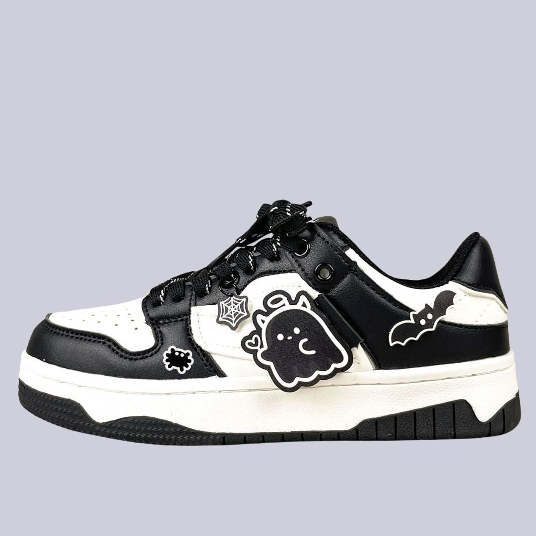 Spooky Cute Ghost Chunky Black Sneakers - Unisex