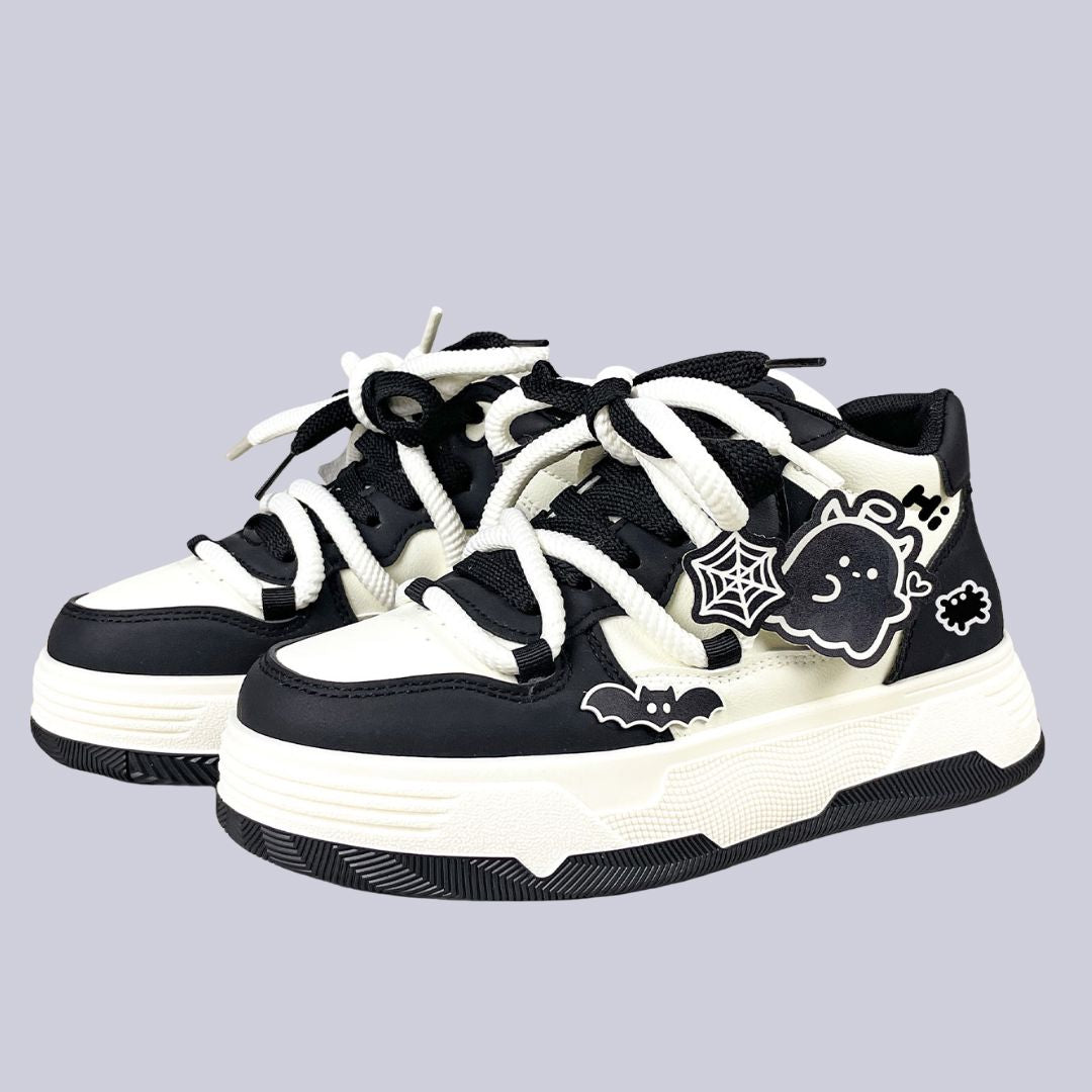 Spooky Cute Ghost Chunky Mid Top Shoes - Unisex
