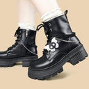 Starfall Ghost Cloud Dark Kawaii Platform Boots - Women's Skeleton Bobo's House 