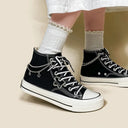 Starry Night Black High Top Canvas Shoes - Unisex 0 Bobo's House 