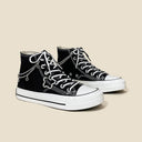 Starry Night Black High Top Canvas Shoes - Unisex 0 Bobo's House 
