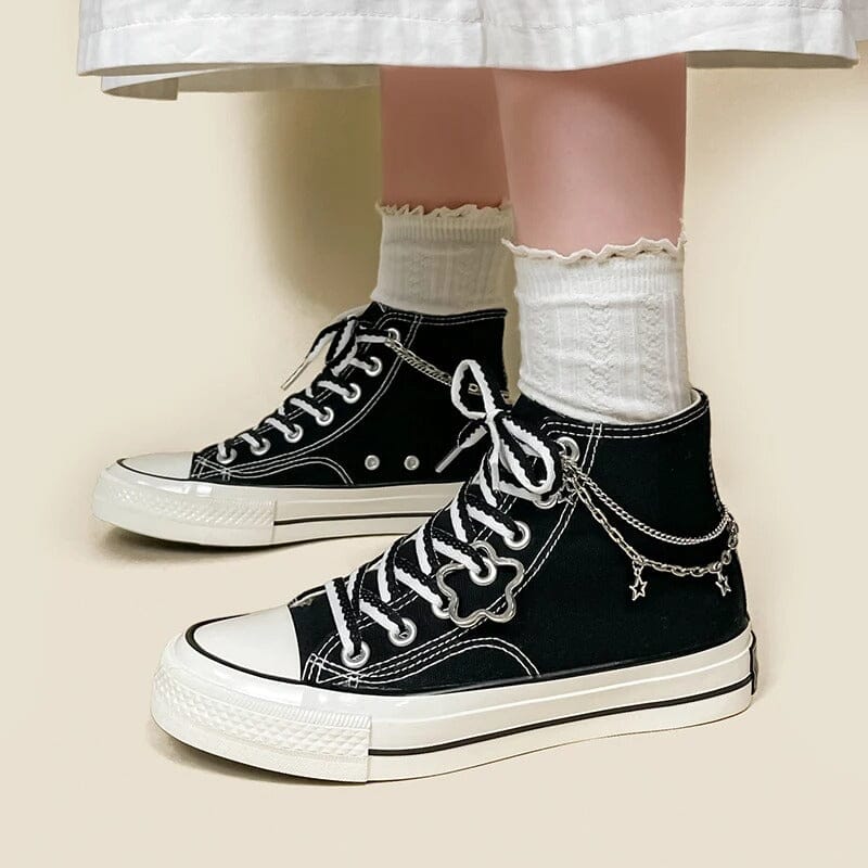Starry Night Black High Top Canvas Shoes - Unisex 0 Bobo&#39;s House 