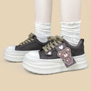 Stitched Teddy Chocolate Chunky Platform Sneakers – Women's Bear Bobo's House 