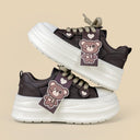 Stitched Teddy Chocolate Chunky Platform Sneakers – Women's Bear Bobo's House 