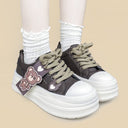 Stitched Teddy Chocolate Chunky Platform Sneakers – Women's Bear Bobo's House 