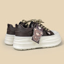 Stitched Teddy Chocolate Chunky Platform Sneakers – Women's Bear Bobo's House 