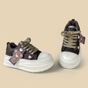 Stitched Teddy Chocolate Chunky Platform Sneakers – Women's Bear Bobo's House 