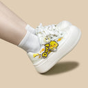 Sunny Side Duck Print Charms Chunky Sneakers - Women's Duck Bobo's House 