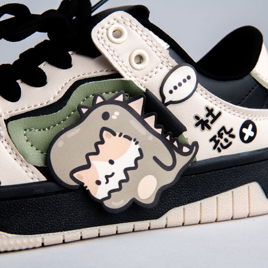 Super Shy Dino Cat Chunky Casual Sneakers - Unisex Cat Bobo's House 