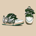 Super Shy Dino Cat Chunky Green Sneakers - Unisex Dinosaur Bobo's House 