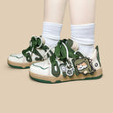Super Shy Dino Cat Chunky Green Sneakers - Unisex Dinosaur Bobo's House 