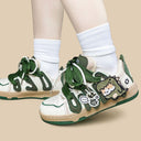 Super Shy Dino Cat Chunky Green Sneakers - Unisex Dinosaur Bobo's House 