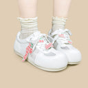 Sweet Escape Cherry Charm White Mesh Sneakers – Women’s Food Bobo's House 