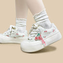 Sweet Escape Cherry Embroidered Chunky Sneakers - Women's Food Bobo's House 