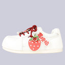 Sweet Escape Strawberry Charm White Mesh Sneakers – Women's Food Bobo's House 