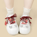 Sweet Escape Strawberry Charm White Mesh Sneakers – Women's Food Bobo's House 