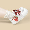 Sweet Escape Strawberry Charm White Mesh Sneakers – Women's Food Bobo's House 