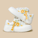 Sweet Orange Crush Embroidered Chunky Sneakers - Women's Food Bobo's House 