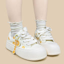 Sweet Orange Crush Embroidered Chunky Sneakers - Women's Food Bobo's House 