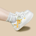 Sweet Orange Crush Embroidered Chunky Sneakers - Women's Food Bobo's House 