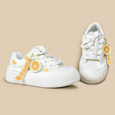 Sweet Orange Crush Embroidered Chunky Sneakers - Women's Food Bobo's House 