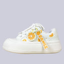 Sweet Orange Crush Embroidered Chunky Sneakers - Women's Food Bobo's House US 5 | EU 35 