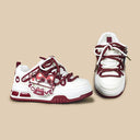 Sweetheart Meow Chunky Casual Red Sneakers – Unisex Cat Bobo's House 