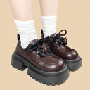 Teddy Bear Dark Kawaii Platform Oxford Shoes - Women's Bear Bobo's House 