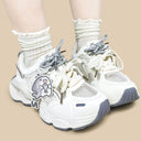 Ultra Chubby Kabbu Sharku Cream Platform Sneakers – Women's Shark Bobo's House 