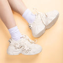 Ultra Chunky Sole Lovely Butterfly White Sneakers - Women's Bobo's House 