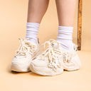 Ultra Chunky Sole Lovely Butterfly White Sneakers - Women's Bobo's House 