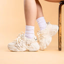 Ultra Chunky Sole Lovely Butterfly White Sneakers - Women's Bobo's House 