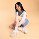 Ultra Chunky Sole Lovely Butterfly White Sneakers - Women's Bobo's House 