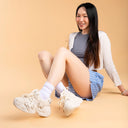 Ultra Chunky Sole Lovely Butterfly White Sneakers - Women's Bobo's House 