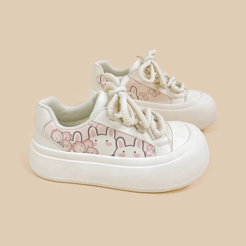 Ultra Chunky Sole Sakura Bunny Casual Sneakers - Women&#39;s Bobo&#39;s House 