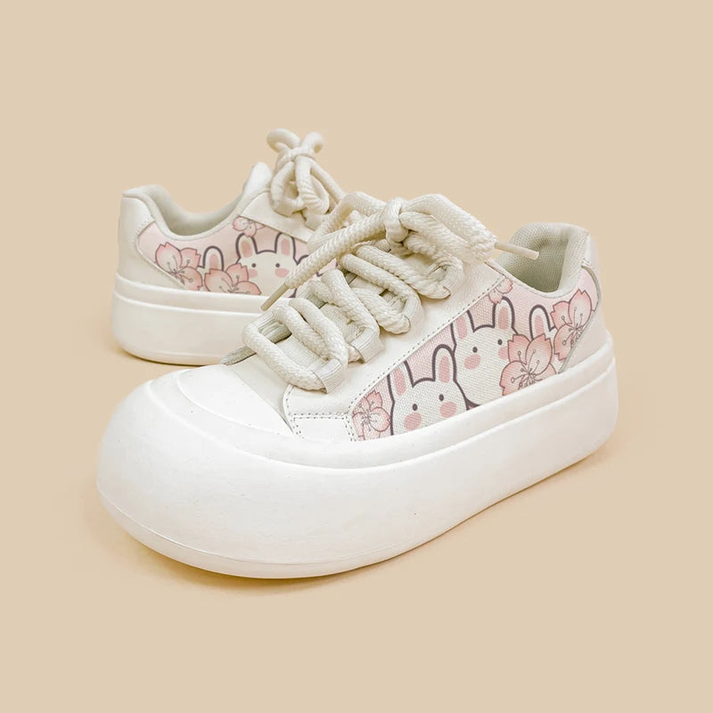 Ultra Chunky Sole Sakura Bunny Casual Sneakers - Women&#39;s Bobo&#39;s House 