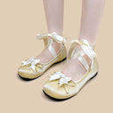 Ultra Pretty Butter Yellow Bunny Satin Ribbon Ballet Flats - Women's Bobo's House 