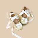 Ultra Pretty Butter Yellow Bunny Satin Ribbon Ballet Flats - Women's Bobo's House 