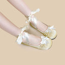 Ultra Pretty Butter Yellow Bunny Satin Ribbon Ballet Flats - Women's Bobo's House 