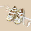 Ultra Pretty Butter Yellow Bunny Satin Ribbon Ballet Flats - Women's Bobo's House 