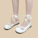 Ultra Pretty White Butterfly Satin Ribbon Ballet Flats - Women's Bobo's House 