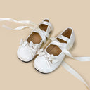 Ultra Pretty White Butterfly Satin Ribbon Ballet Flats - Women's Bobo's House 