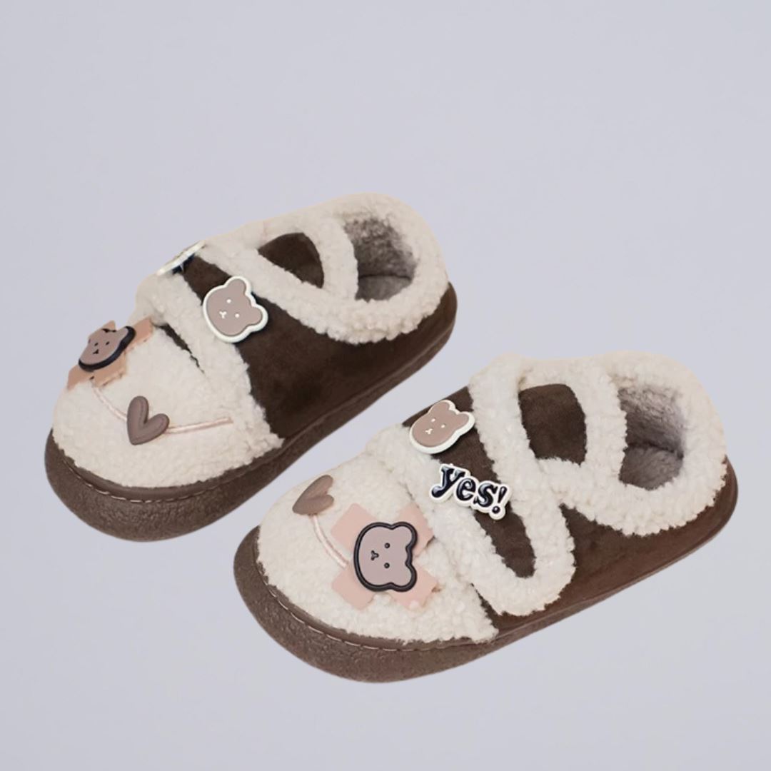 Ultra Soft Bear Charms Velcro Strap Plush Shoes - Women&#39;s Bobo&#39;s House US 5 | EU 35 