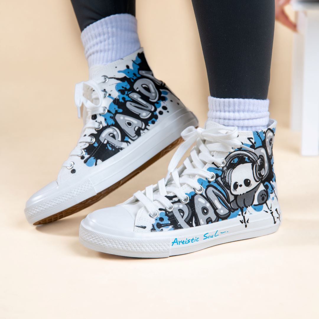 Urban Style Panda High Top Canvas Shoes - Women&#39;s Bobo&#39;s House 