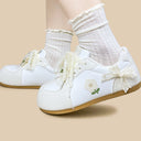 Wildflower Lace Bow Casual Sneakers – Women’s Butterfly Bobo's House 