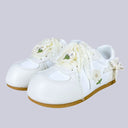 Wildflower Lace Bow Casual Sneakers – Women’s Butterfly Bobo's House 